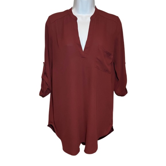 Lush Tops - Lush Tunic Top, Maroon, S